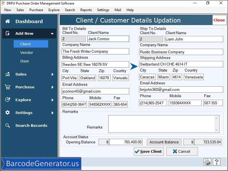 Purchase Order Management Software screenshot