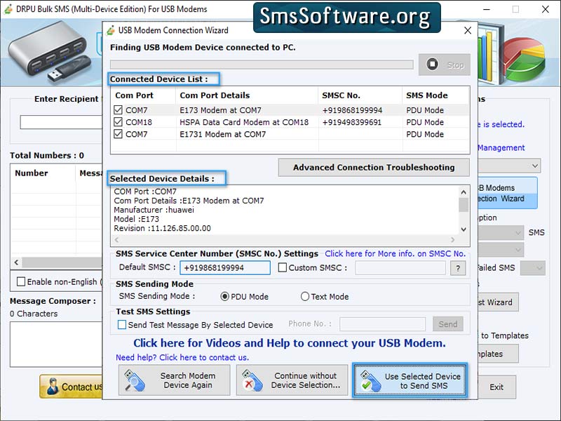 Bulk SMS For Multi USB Modem screenshot