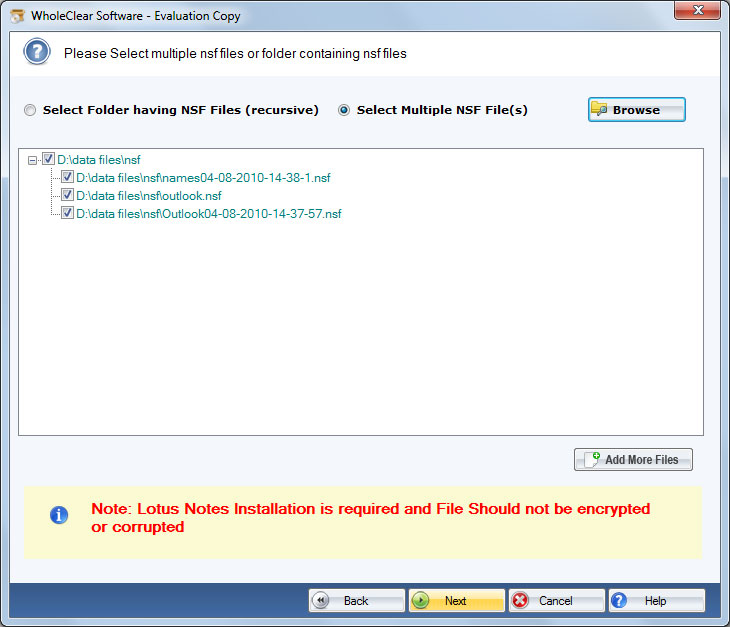 WholeClear NSF Converter screenshot