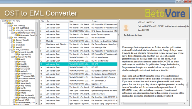 BetaVare OST to EML Converter screenshot