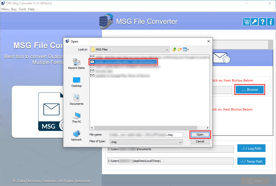 MigrateEmails MSG Converter screenshot