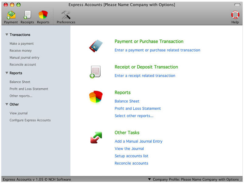 Express Accounts Plus Edition for Mac screenshot