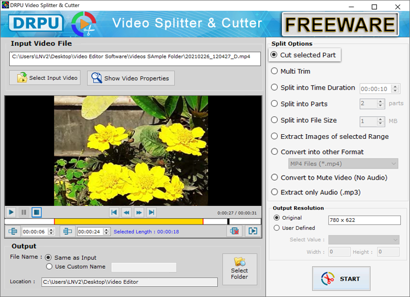 DRPU Video Splitter Software for Windows screenshot