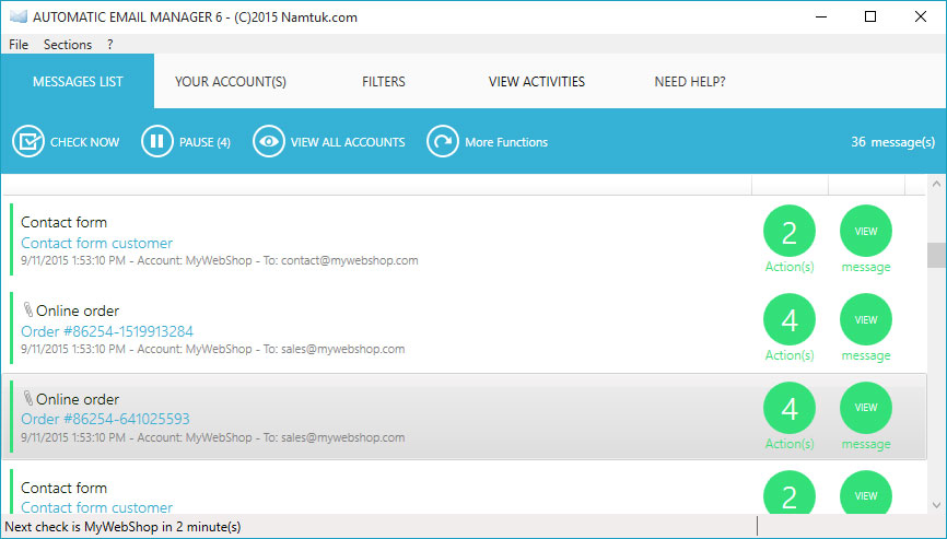 Automatic Email Manager screenshot