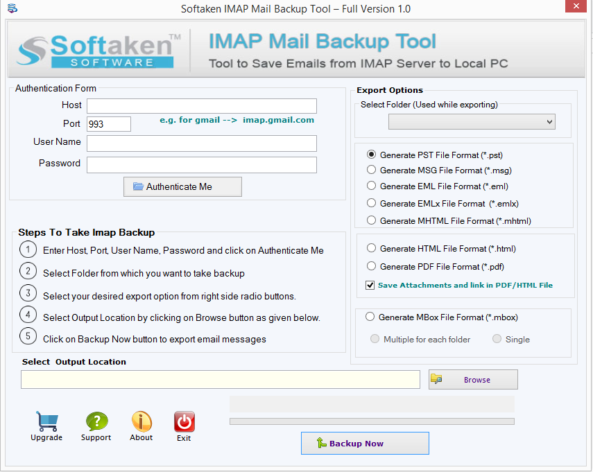 Softaken IMAP Mail Backup Tool screenshot