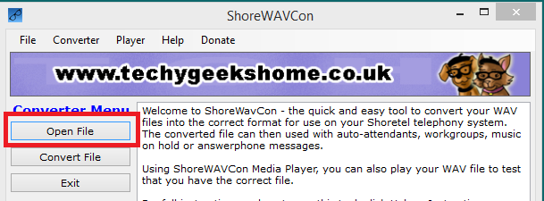 ShoreWAVConv screenshot