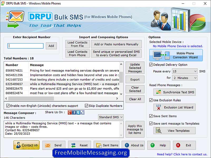Bulk SMS Software for Windows based mobi screenshot