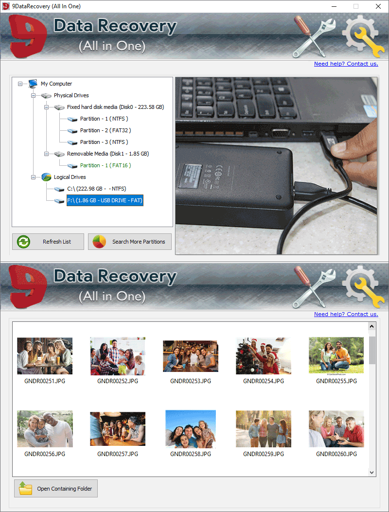Freeware All in One Data Recovery Softwa screenshot