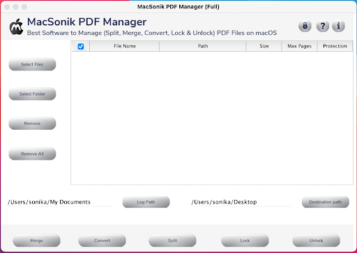 MacSonik PDF Manager Tool screenshot