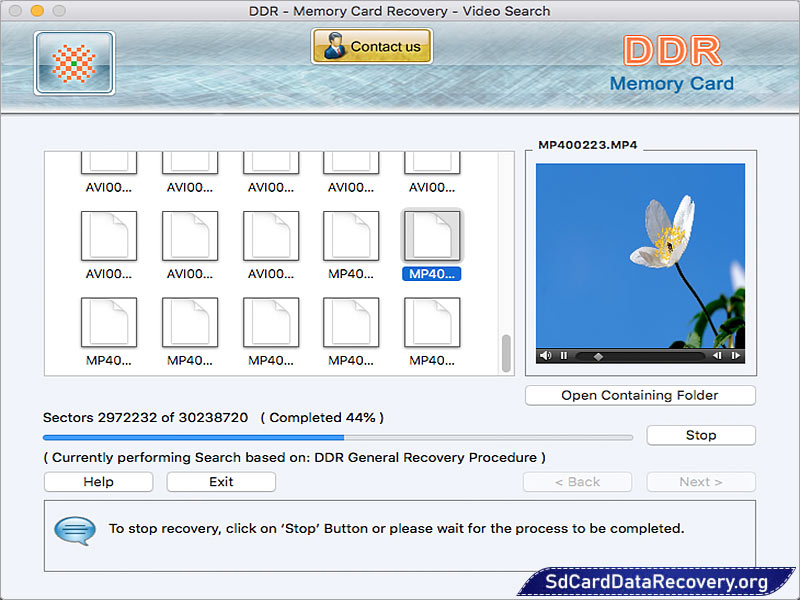 Memory Card MAC Data Recovery Software screenshot