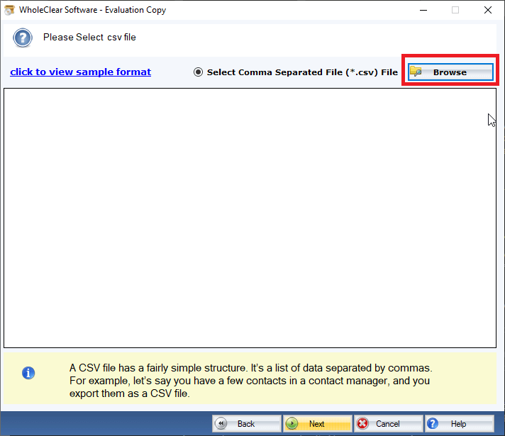 Wholeclear CSV to VCF Converter screenshot