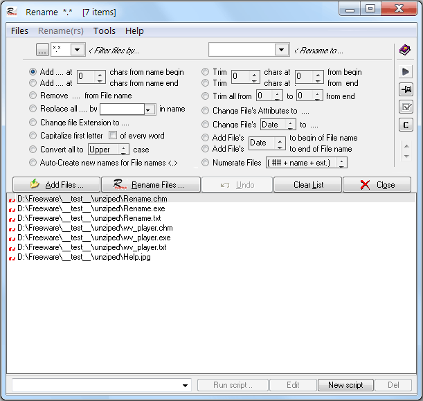 File Renamer screenshot