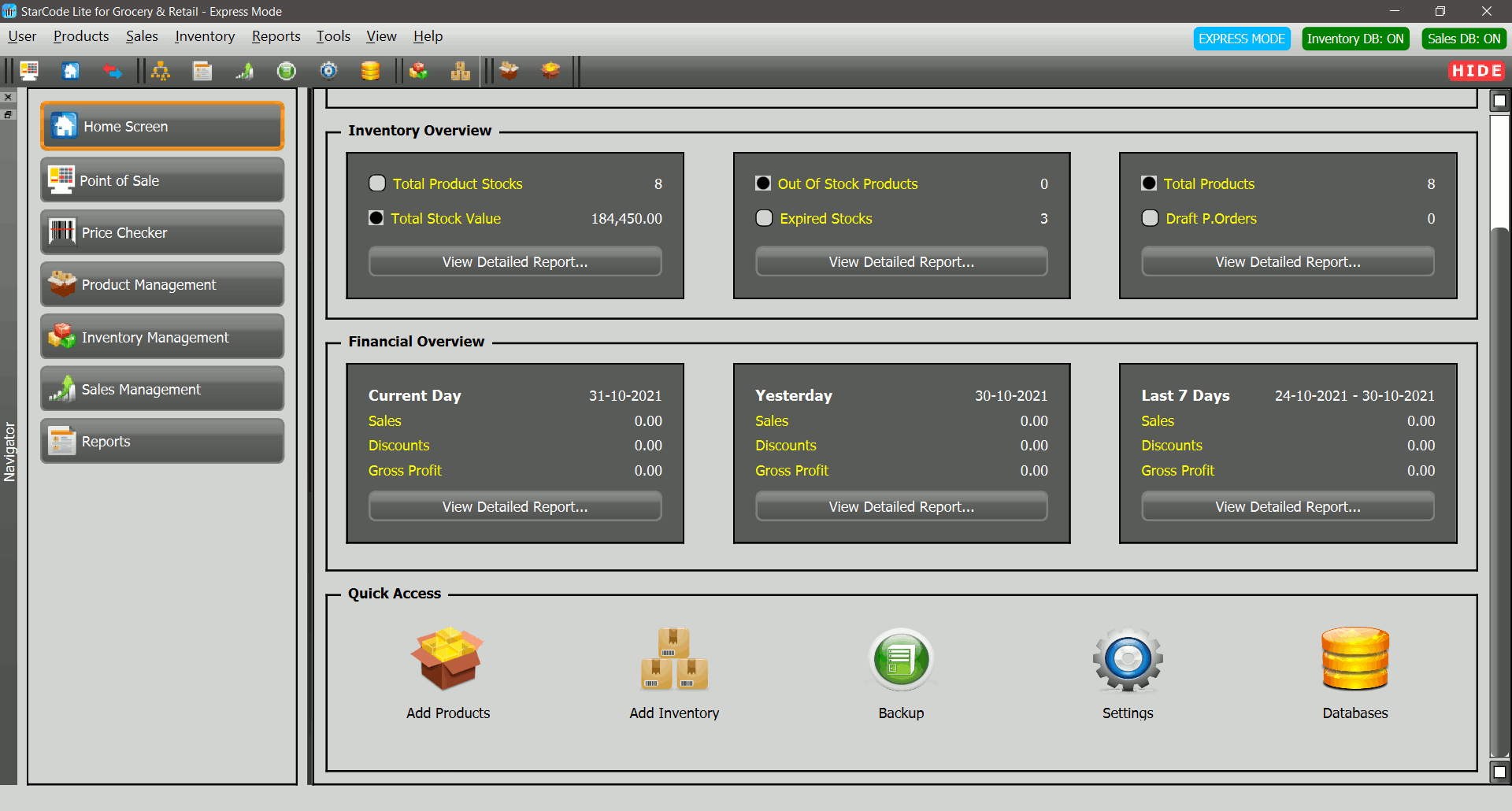 StarCode Lite POS and Inventory Manager screenshot