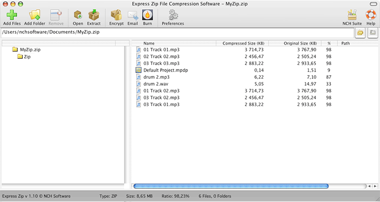 Express Zip File Compression Free Mac screenshot