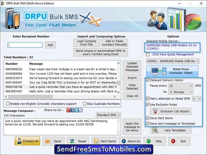 Bulk SMS Software - Multi Mobile screenshot