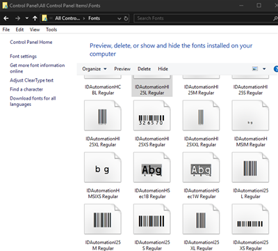 TrueType 1D Barcode Font Package screenshot