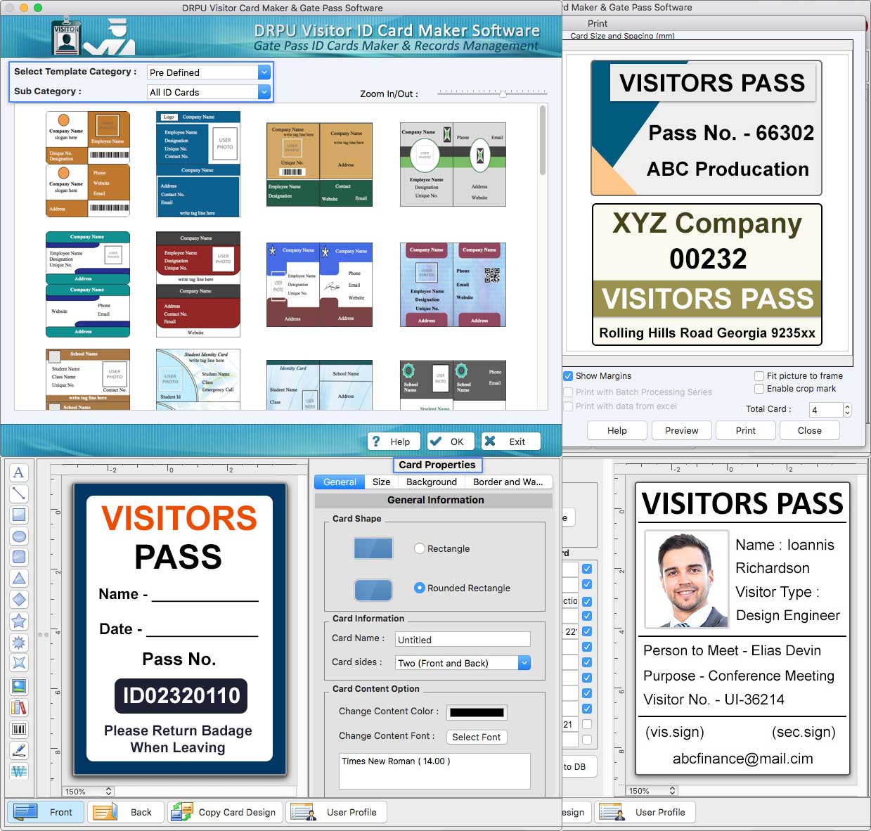 Visitors ID Card Maker for Mac screenshot
