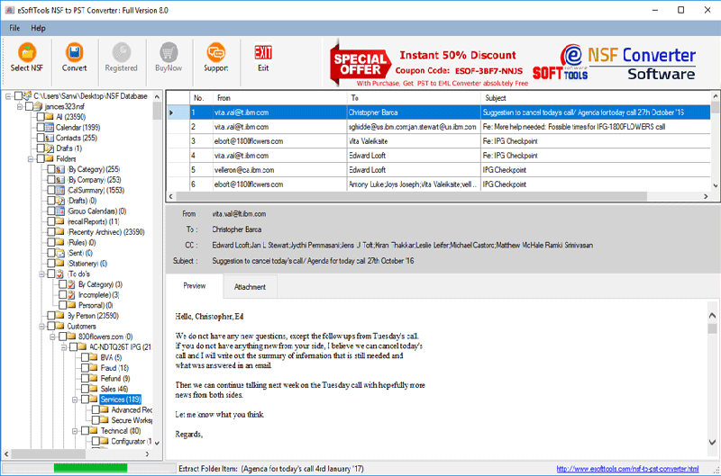 DigiCool NSF to PST Converter screenshot
