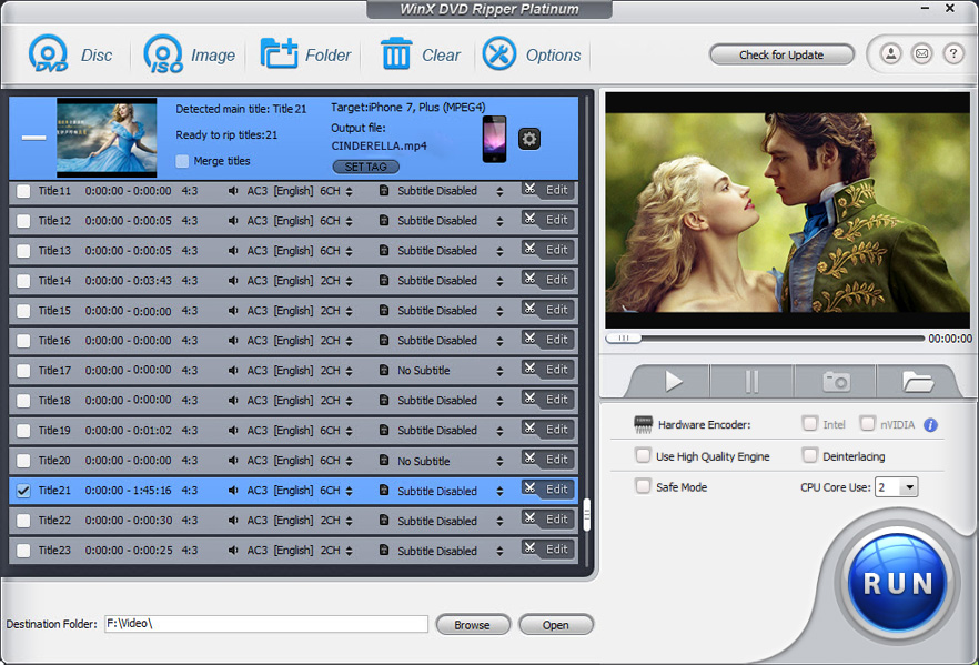 WinX DVD Ripper Platinum screenshot