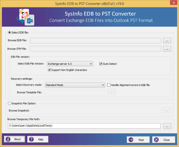 SysInfoTools EDB to PST Converter screenshot