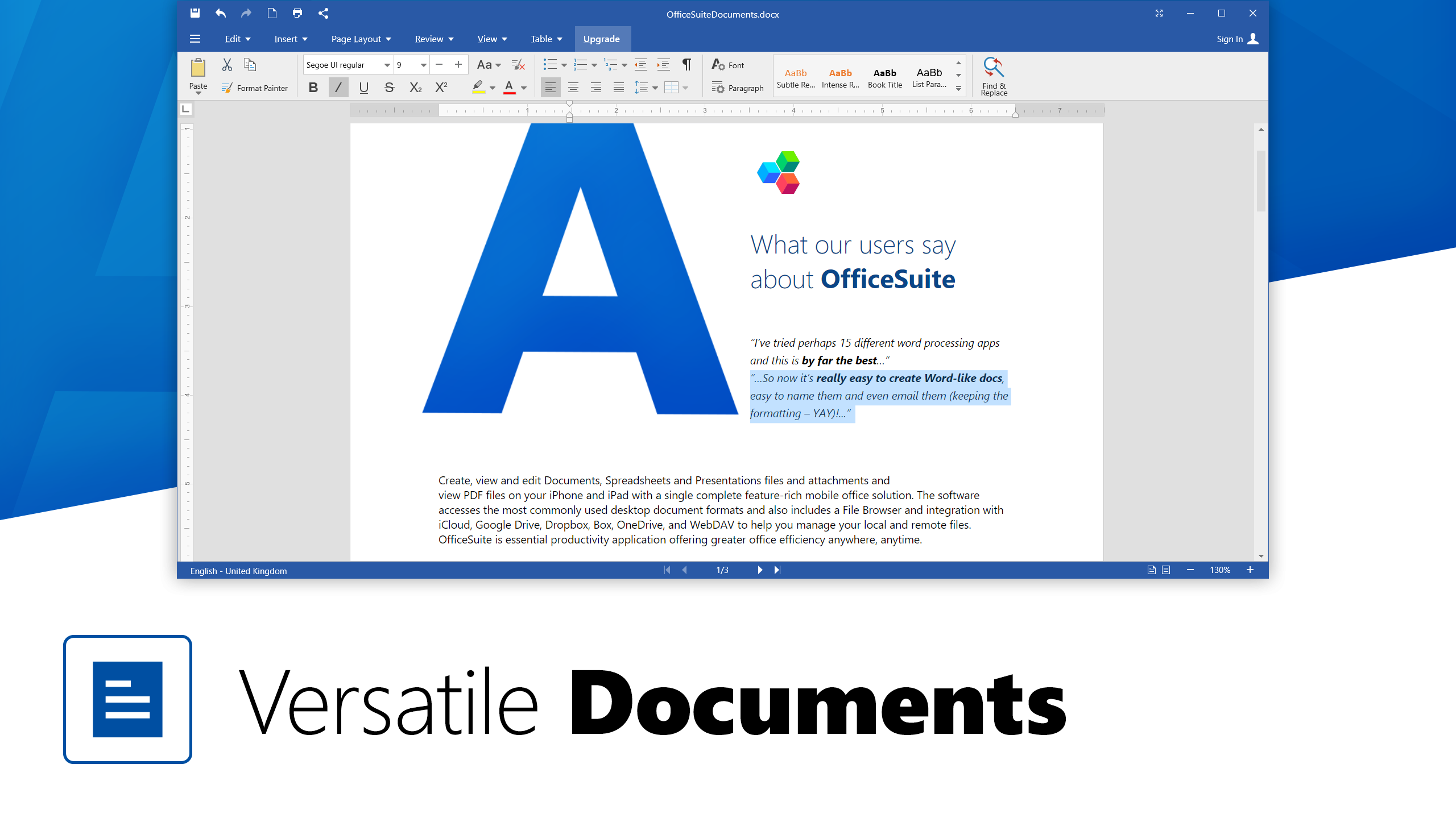 OfficeSuite for Windows screenshot