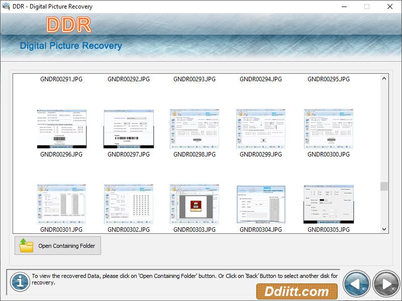 Digital Picture Recovery Application screenshot
