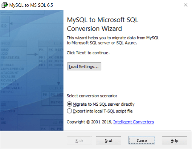 MySQL-to-MSSQL screenshot