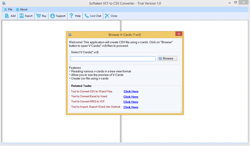 Softaken VCF to CSV Converter screenshot