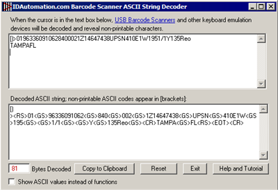 IDAutomation Barcode Scanner Decoder screenshot
