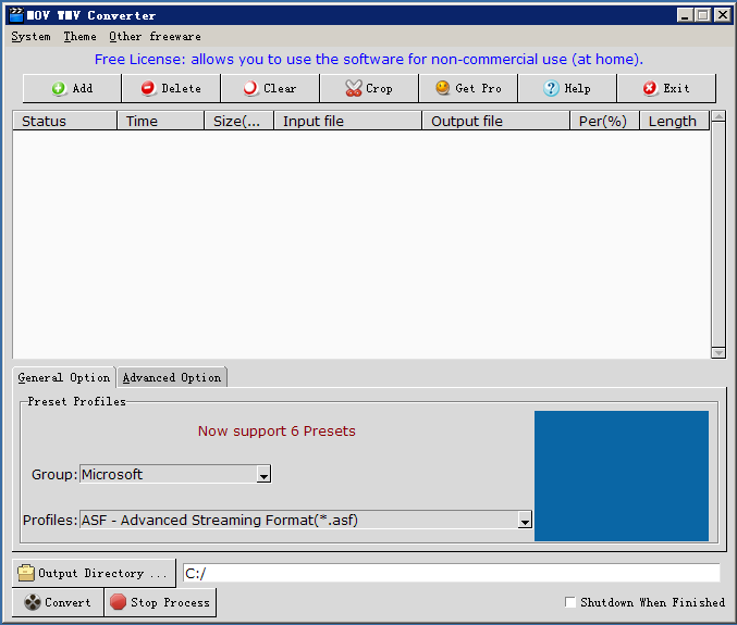 MOV WMV Converter screenshot