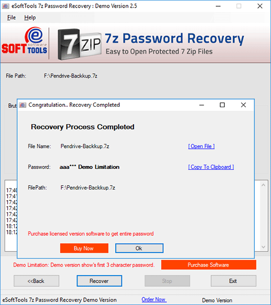 eSoftTools 7z Password Recovery screenshot