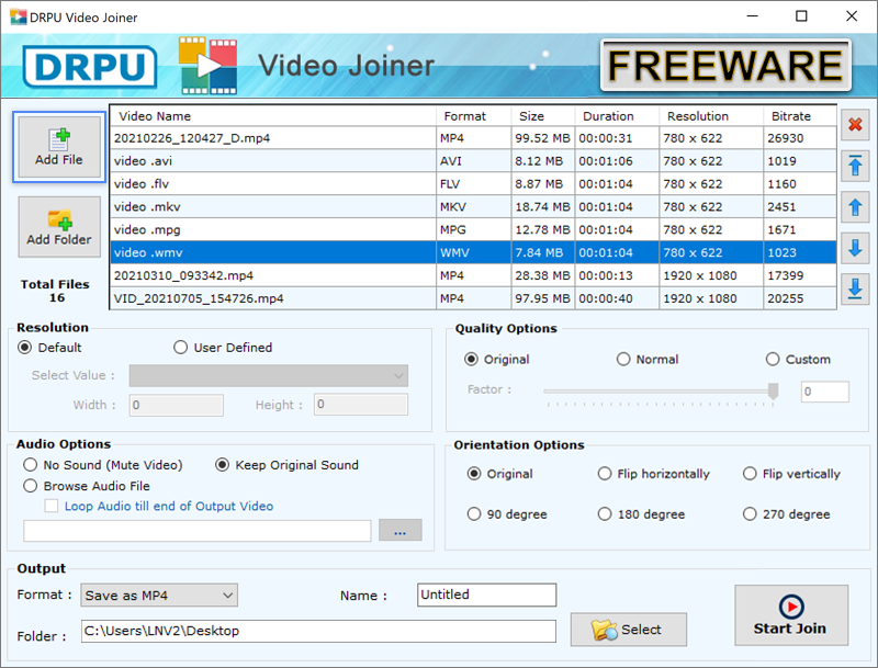 DRPU Videos Joiner Software for Windows screenshot
