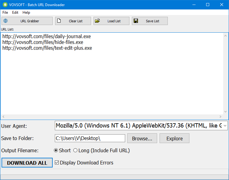 Batch URL Downloader 4.4 instaling