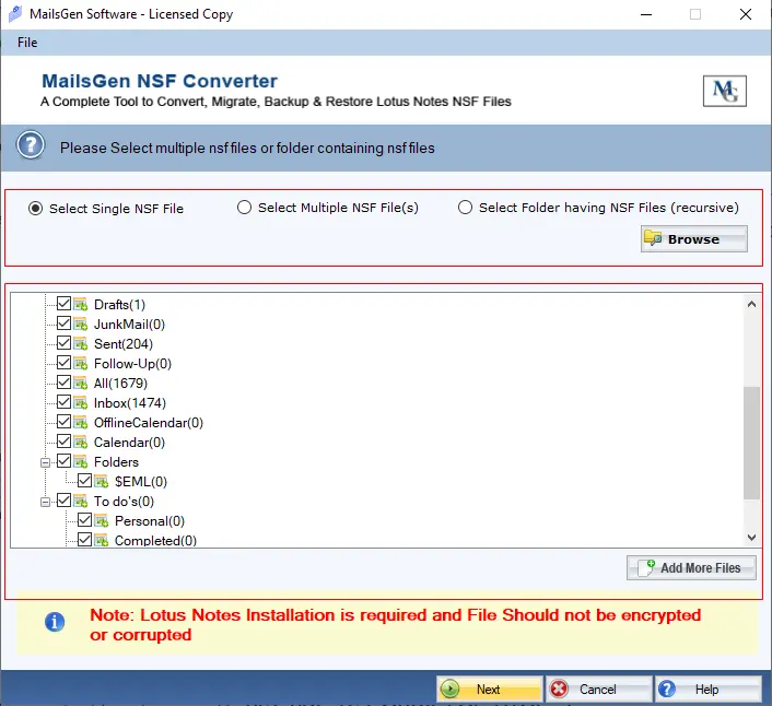 MailsGen NSF Converter screenshot