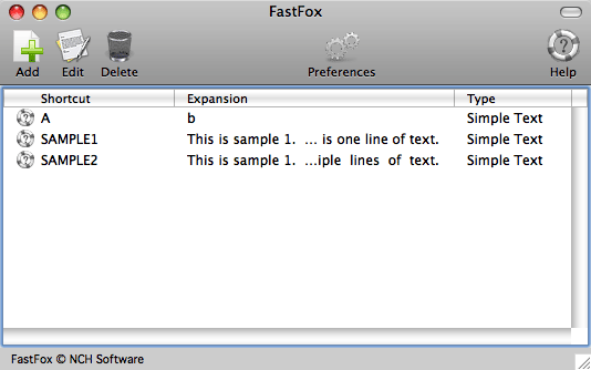 FastFox Text Expander Business for Mac screenshot