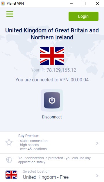 Planet VPN screenshot