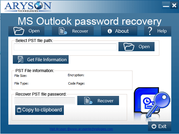 PST Password Recovery screenshot