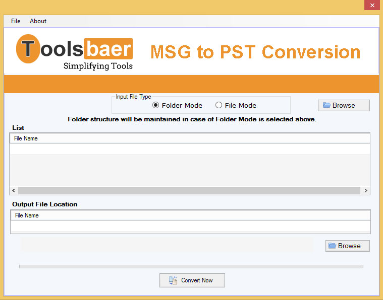 ToolsBaer MSG to PST Conversion screenshot
