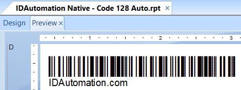 Crystal Reports Code 128 Barcode screenshot