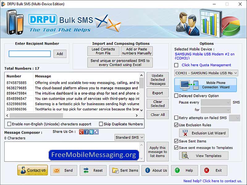 Bulk SMS Software - Multi-Device Edition screenshot