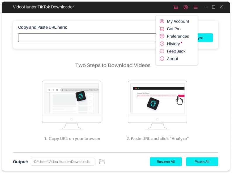 VideoHunter TikTok Downloader for Mac screenshot