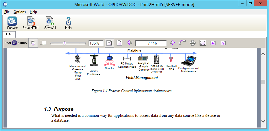 Print2HTML5 screenshot