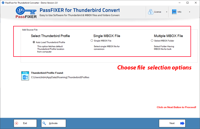 PassFixer Thunderbird Converter Software screenshot