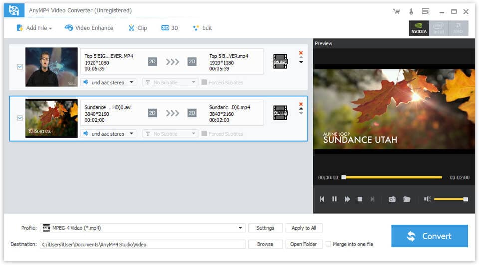 AnyMP4 Video Converter screenshot