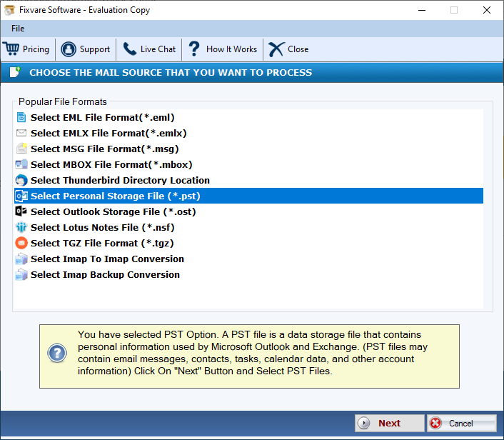 FixVare PST Converter screenshot