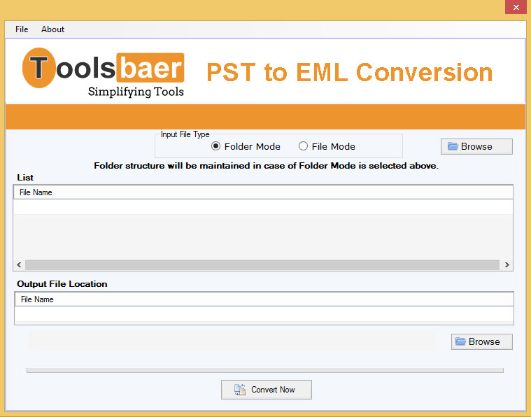 ToolsBaer PST to EML Conversion screenshot