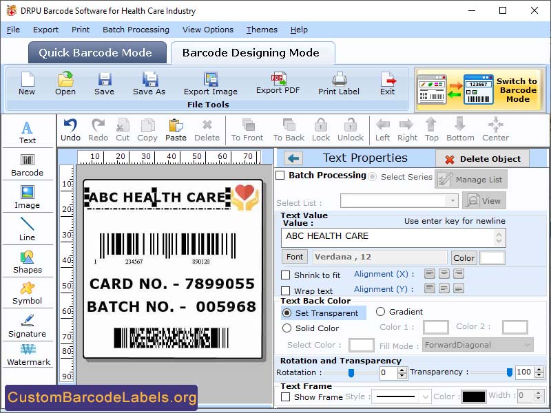 Barcode Label Healthcare screenshot
