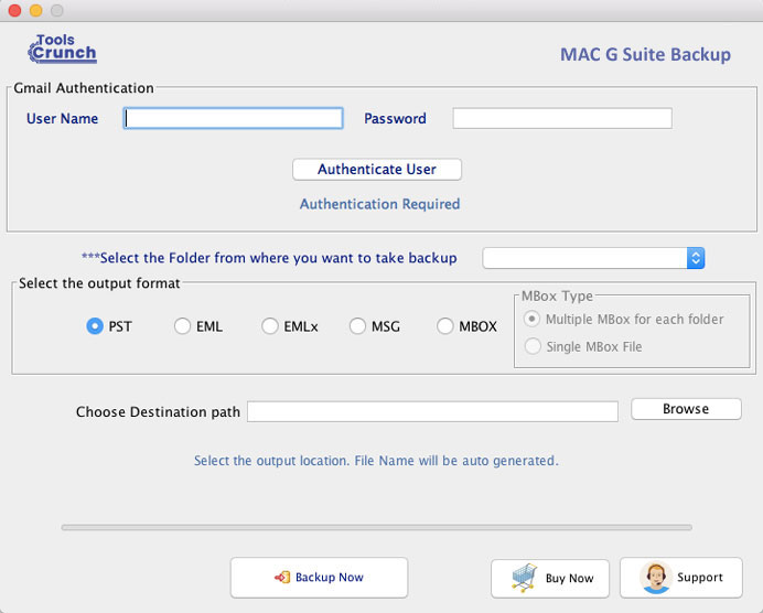 ToolsCrunch Mac Gsuite Backup screenshot