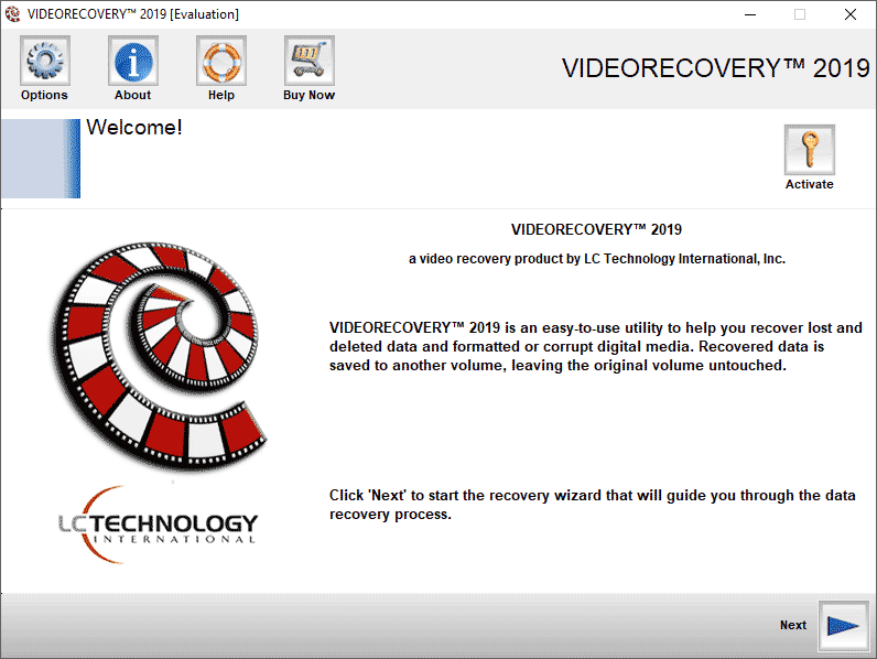 VIDEORECOVERY Commercial for Windows screenshot