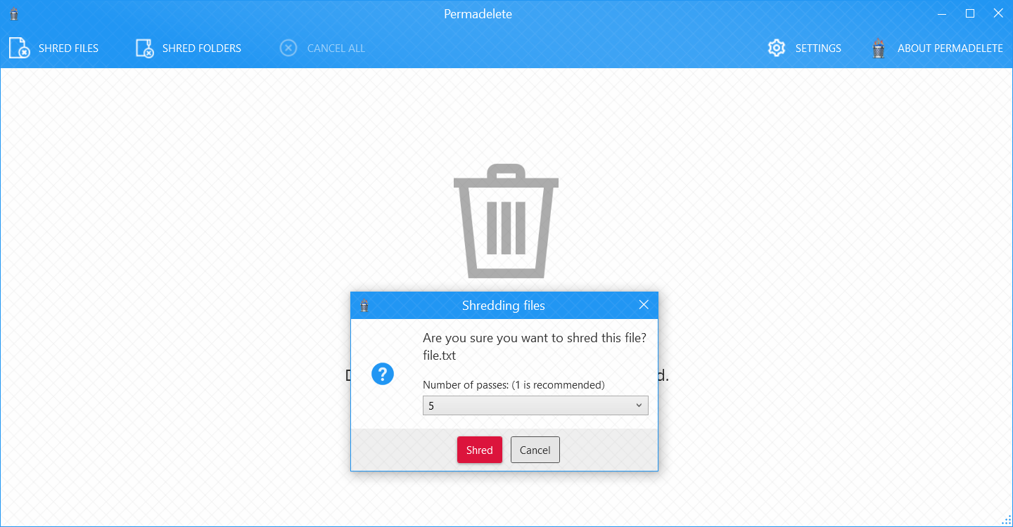 Permadelete screenshot